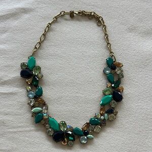 J. Crew Green and Blue Gemstone Necklace